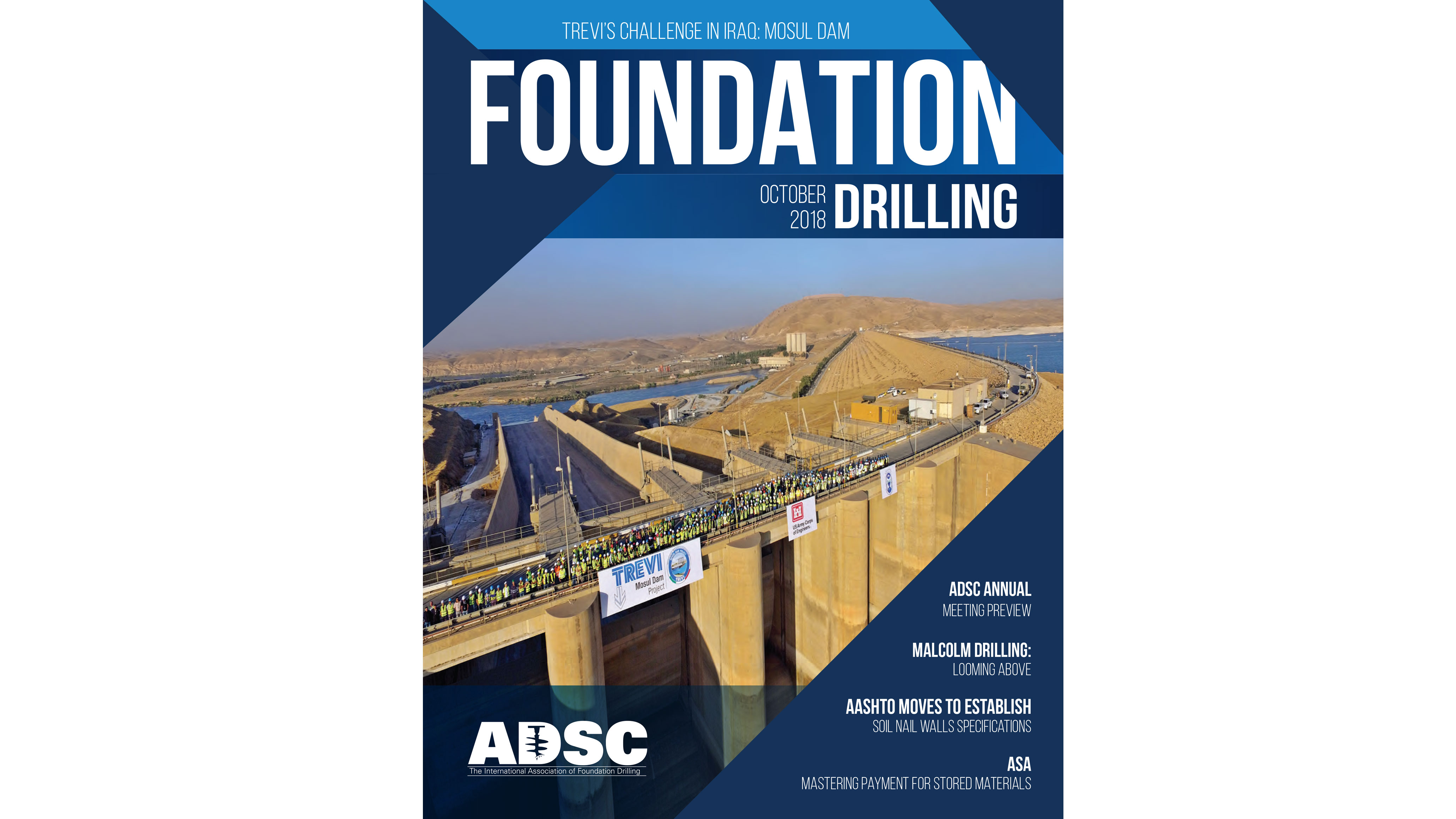The Mosul jobsite on the cover of ADSC Foundation Drilling | Trevi 1