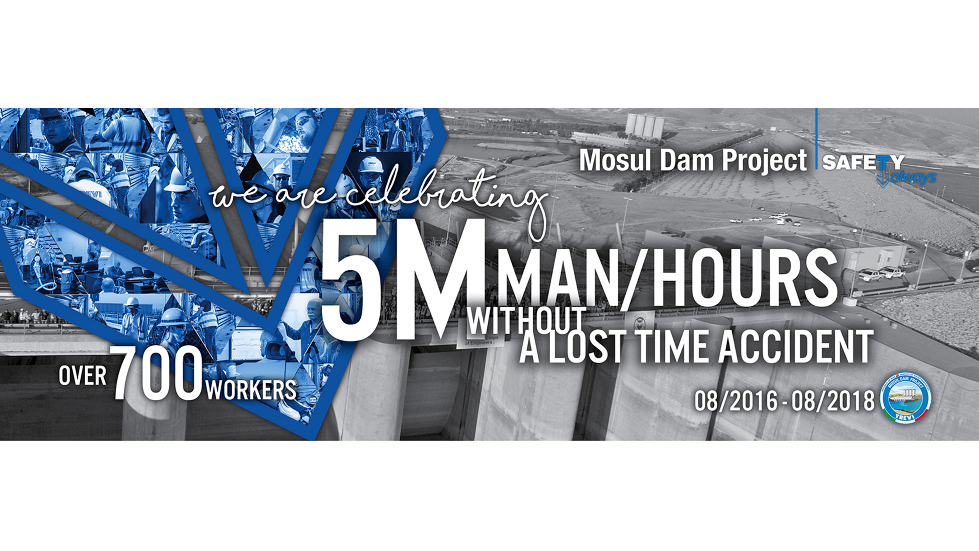 Mosul Dam, 5 million hours worked without accidents | Trevi 1