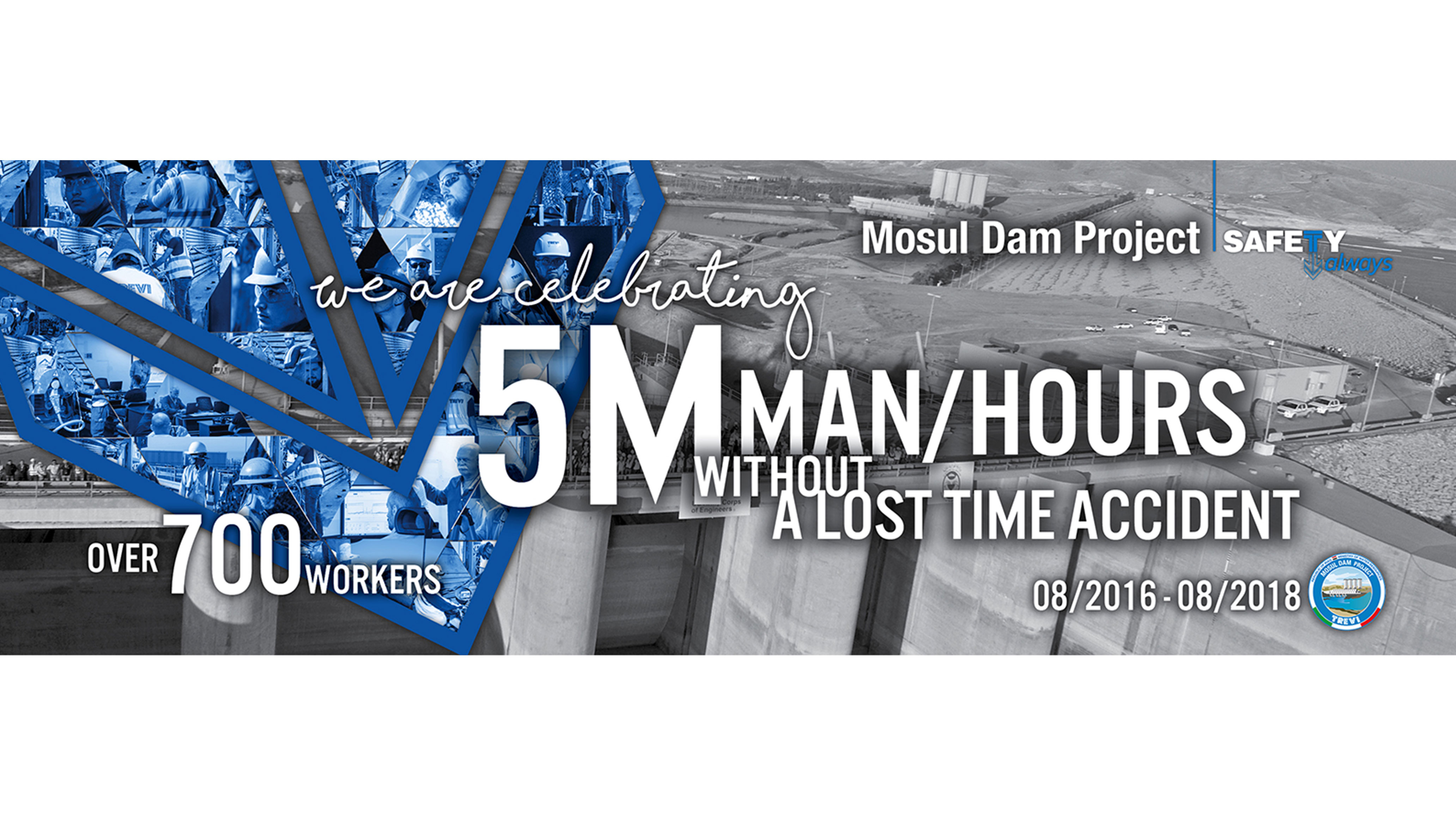 Mosul Dam, 5 million hours worked without accidents Trevi spa